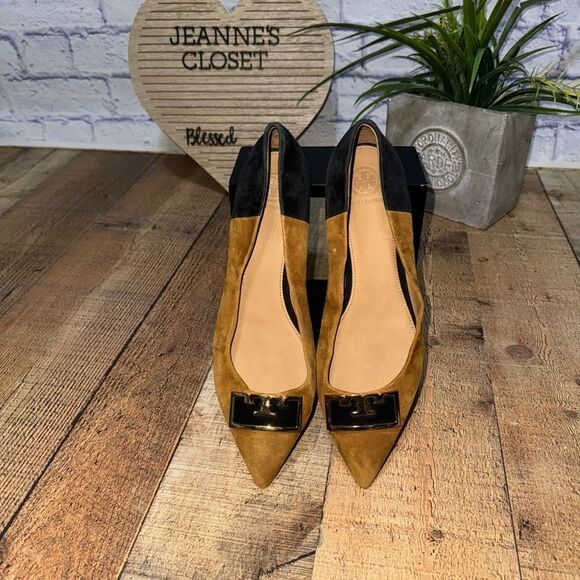 TORY BURCH- Women's Gigi Pointed Toe Color-Block Flats Size 9 - Picture 9 of 11